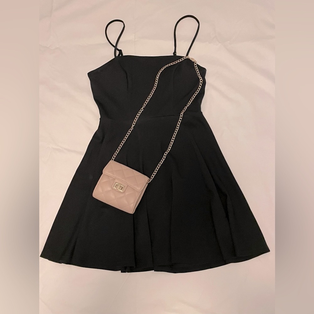 Short Women's Adjustable Spaghetti Straps Flared Cami Slip Dress